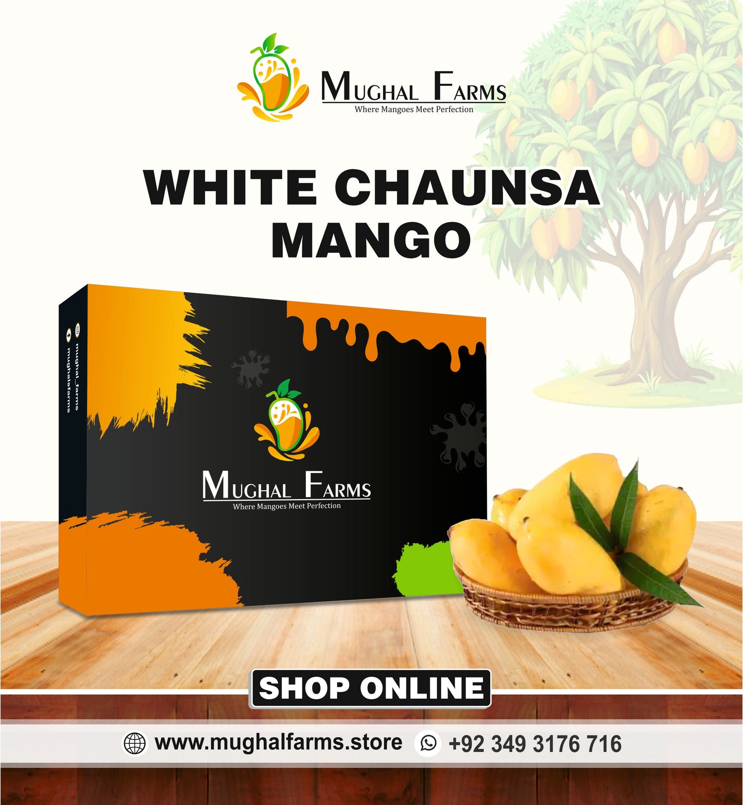 Export Quality White Chaunsa Mango Box